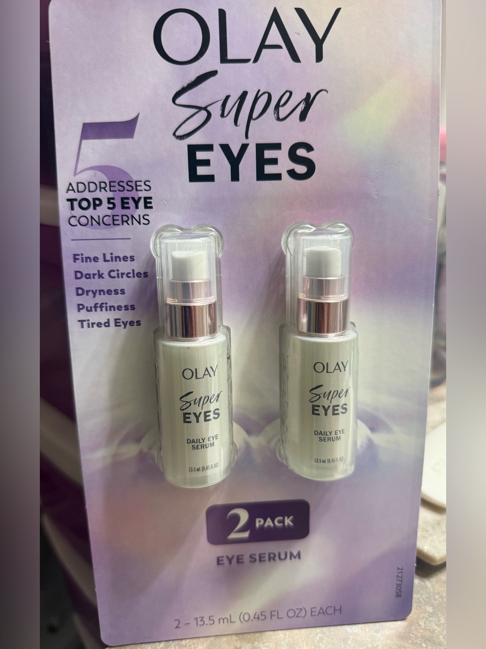Olay Super Eyes, Daily Eye Serum, 0.45 fl. oz., 2pk. Brand new unopened
